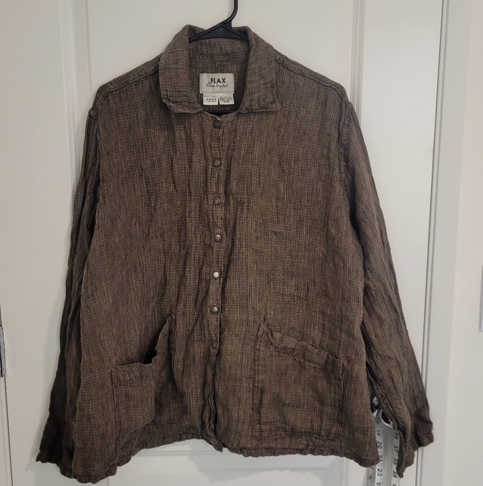 Flax Jacket Top Size Large